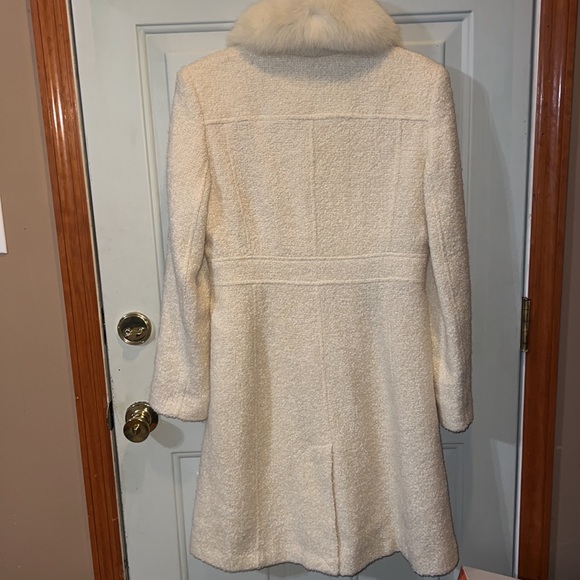 Vintage Marvin Richards long wool coat with silver fox fur trim sz 4 - Picture 4 of 4